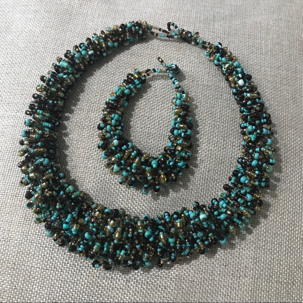 Guatemala Beaded necklace and bracelet set